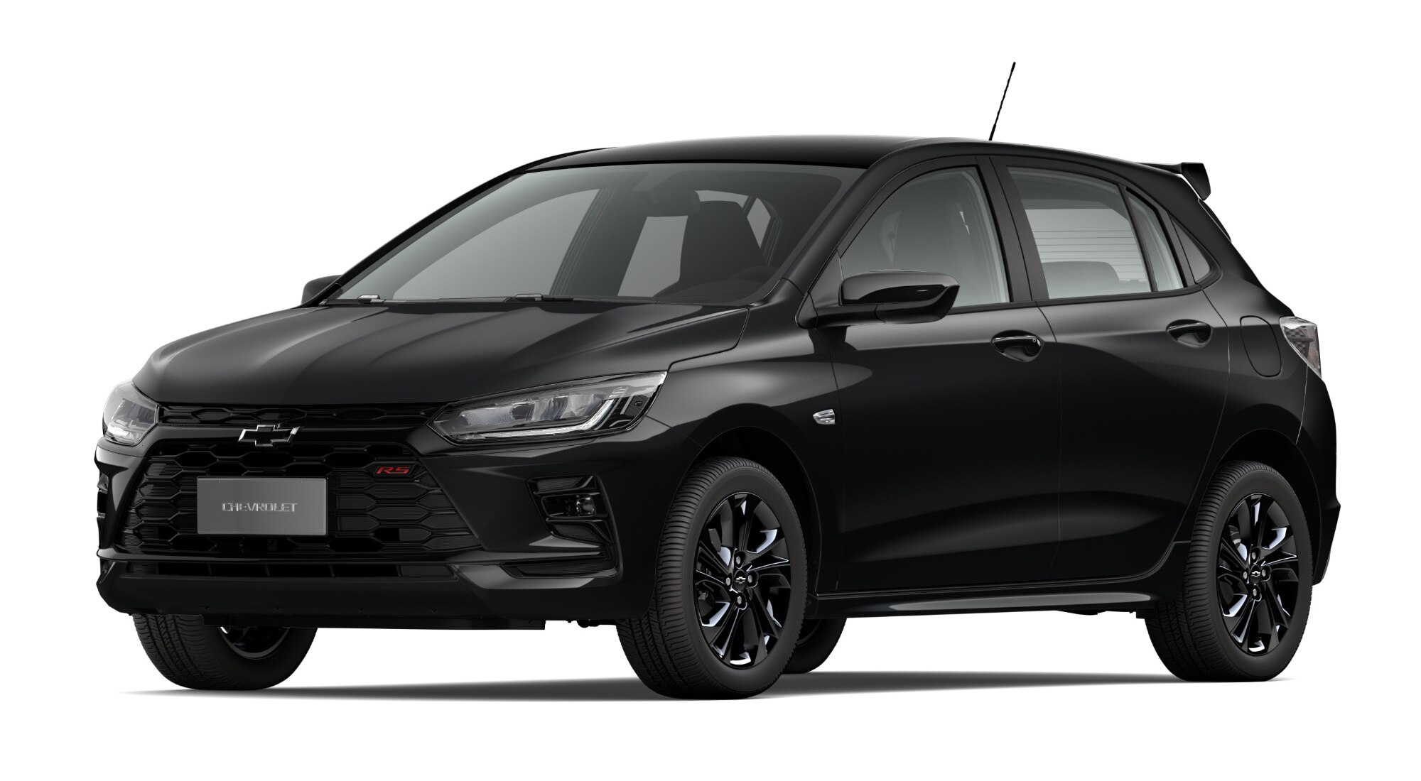 Carro Onix 2027 - Modelo RS Turbo AT na cor Preto Ouro Negro