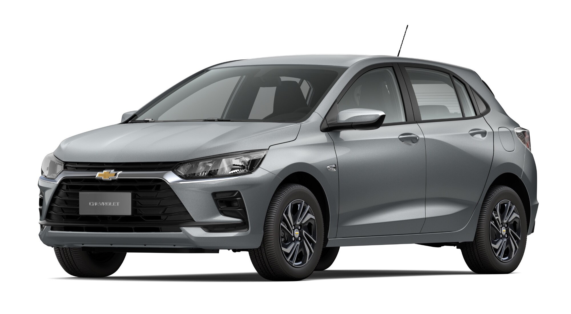 Carro Onix 2027 - Modelo Turbo AT e AT Eco na cor Prata Shark