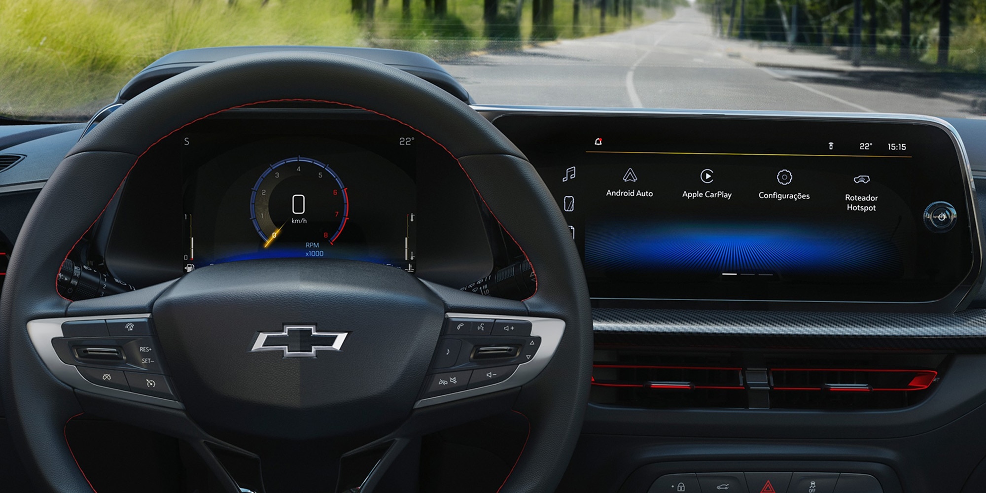 Chevrolet Onix 2027 com volante tecnológico e completo